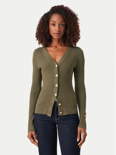 Guess cardigan pentru femei cu vâscoză ELLIE verde