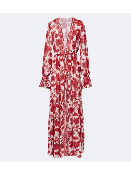 Rochie maxi Alexandra Miro cu model floral roșu