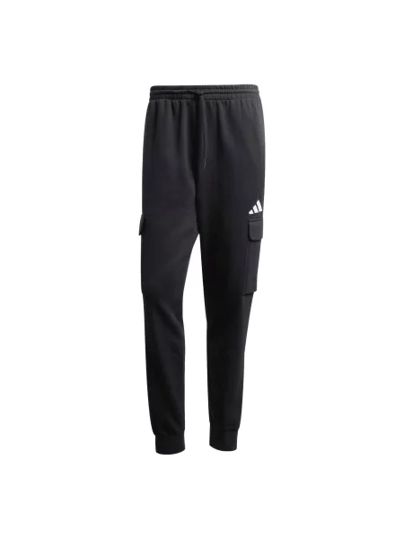 Spodnie dresowe z cargo adidas Essentials Feelcozy Fleece białe
