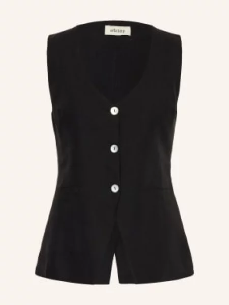 Arkitaip Kamizelka Blezerowa Rosalie Z Lnu schwarz czarna