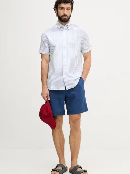 Tommy Hilfiger srajca z lanom modra