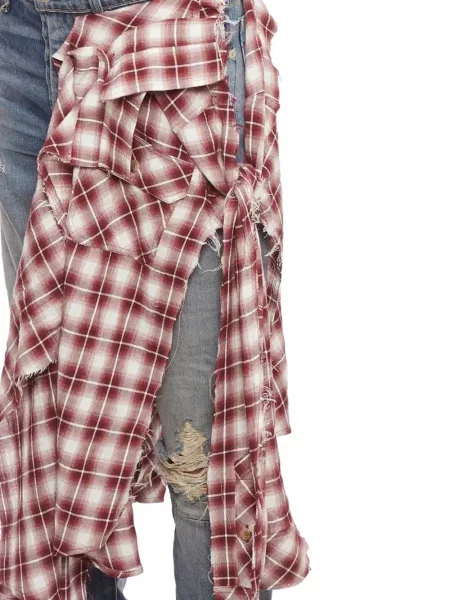 Дънкова риза Ben Taverniti с протрити краища синьо