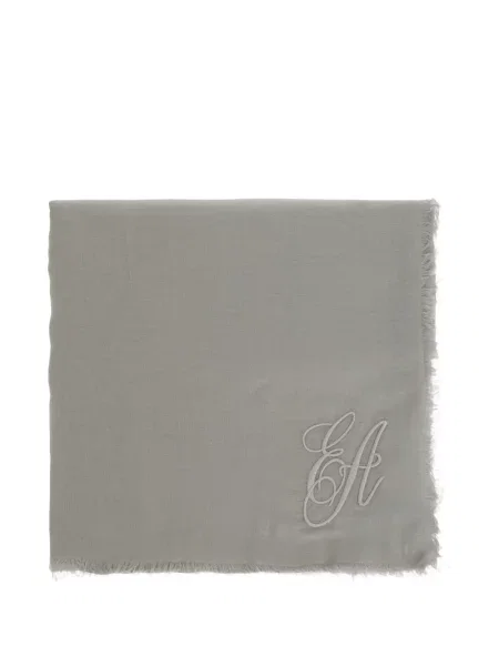 Fular Emporio Armani cu broderie gri