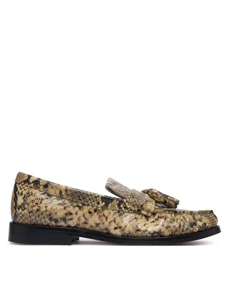 Mocasini Tommy Hilfiger Th Loafer Tassel Snake bej