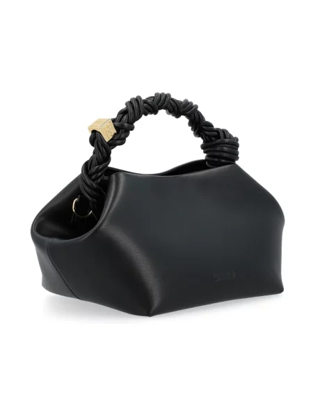 Torebka crossbody Ganni biznesowa z nadrukiem czarna