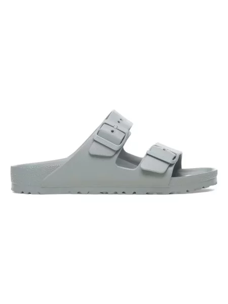 Lniane klapki Birkenstock szare