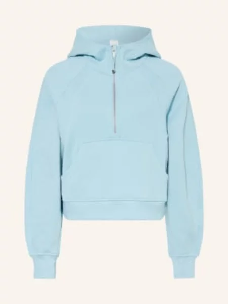 Lululemon Mikina Scuba Oversized Half tyrkysová