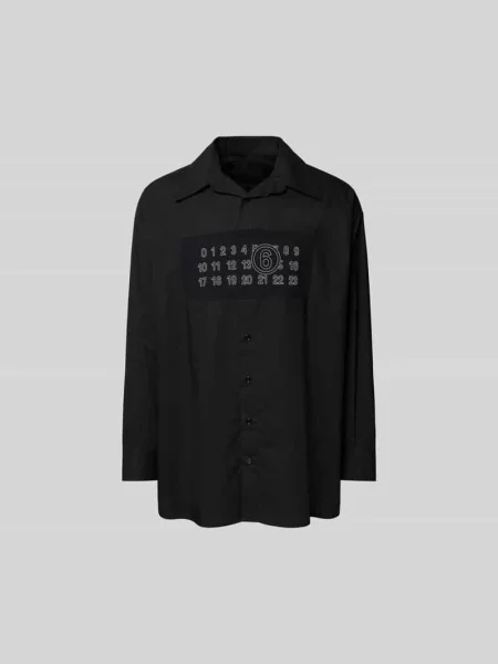 Koszula casualowa o kroju regular fit z detalem z logo Mm6 Maison Margiela czarna