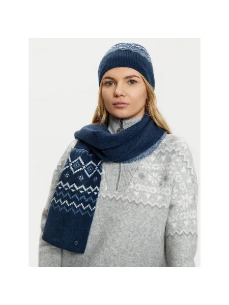 Комплект шал и шапка Guess тъмносин