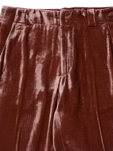 Pantaloni La Doublej de catifea roz