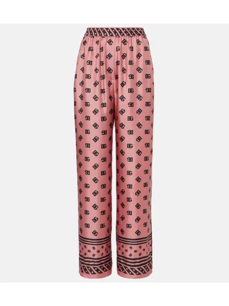 Pantaloni Dolce&gabbana din satin roz