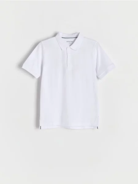Reserved Tricou polo alb
