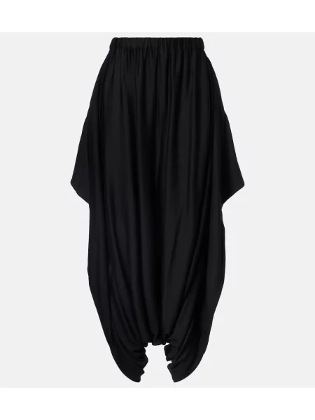 Spodnie Junya Watanabe z wysoką talią wełniane czarne