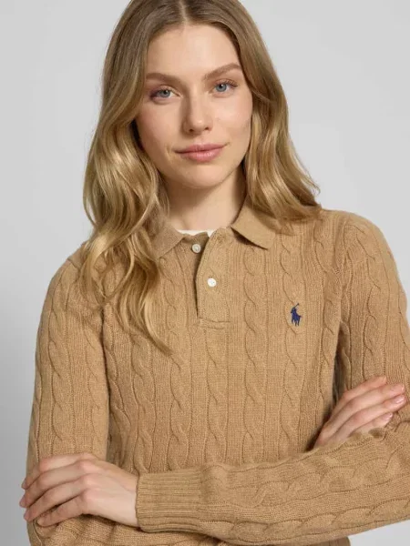 Bluzka Polo Ralph Lauren brązowa