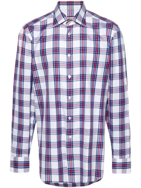 Cămașă Kiton în carouri alb