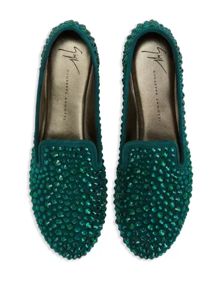 Pantofi loafer Giuseppe Zanotti de cristal verde