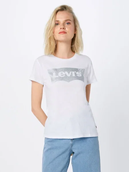 LEVI'S Majica The Perfect srebrna bela