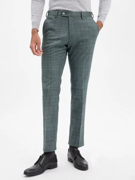 Andrew James Spodnie Mitch Mężczyźni Modern Fit marmurkowy 25 zielony