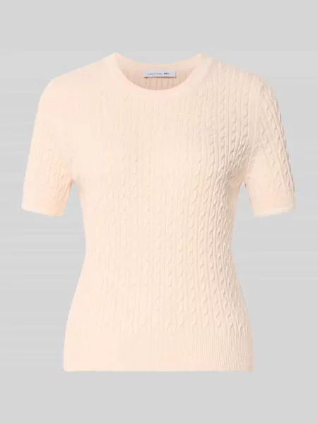 Krój regular fit sweter z mieszanki bawełny Lacoste różowy