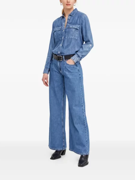 Curea Levi's® cu broderie cu cataramă cu dungi albastru