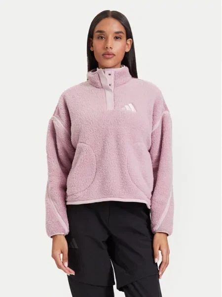 Pulover Adidas iz flisa roza