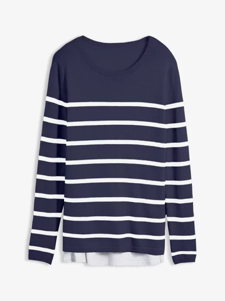 Lekki sweter 2 w 1 na okres ciąży i do karmienia niebieski