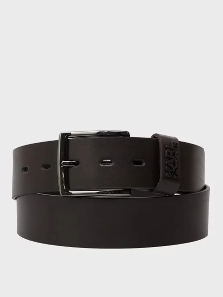 Шкіряний ремінь Karl Lagerfeld коричневий