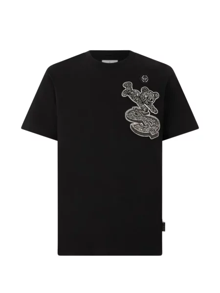 Ursuleț de pluș tricou Philipp Plein cu strasuri negru