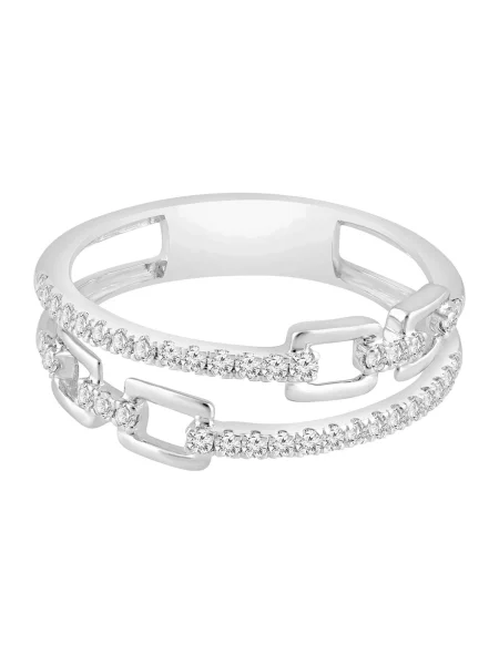 Diamant Exquis Prsteň Ring aus Weißgold mit Diamant strieborná