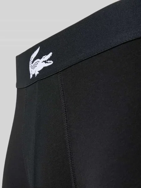 Bokserki Lacoste z elastyczną talią z logo czarne