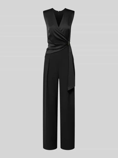 Kombinezon o kroju regular fit z ozdobnym obszyciem Rinascimento czarny