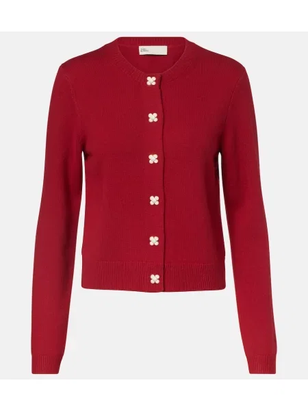 Cardigan Tory Burch din cașmir roșu