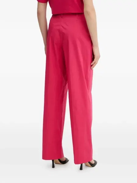Pantaloni Twinset plisate cu picior lat roz