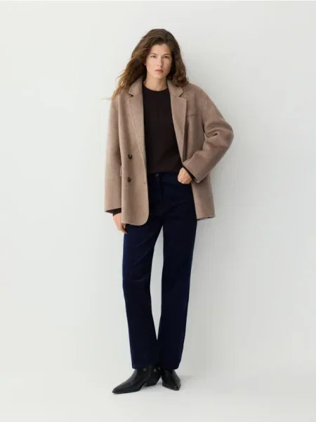 Reserved Sacou din lână lucrat manual bej