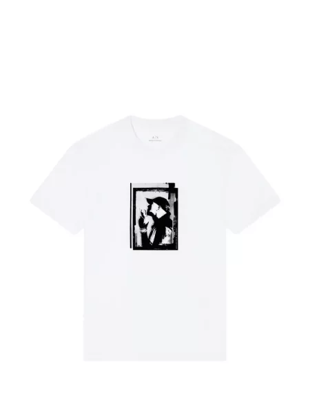 Tricou Armani Exchange cu imagine alb