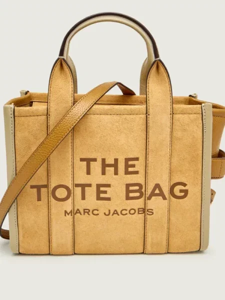 Geantă de mână Marc Jacobs din piele de căprioară mini maro