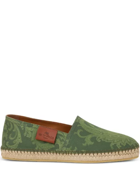 Espadrile Etro cu model paisley verde