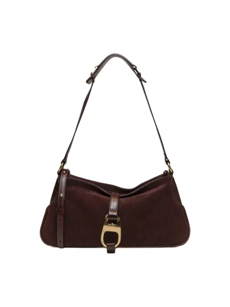 Torebka hobo My Best Bags skórzana brązowa