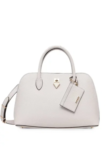 Geanta crossbody Guess cu autograf alb