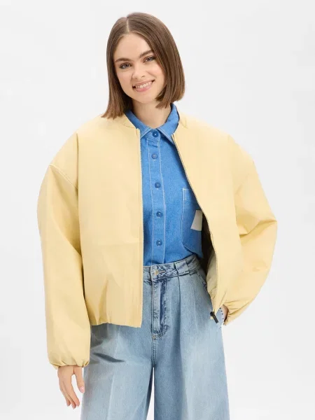 Another Cotton Lab Bluza Kobiety Sztuczna skóra jednolity S żółty