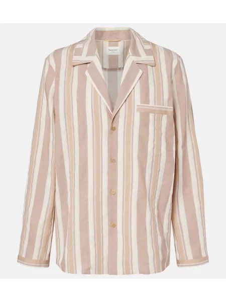 Koszula Saint Laurent w paski beżowa