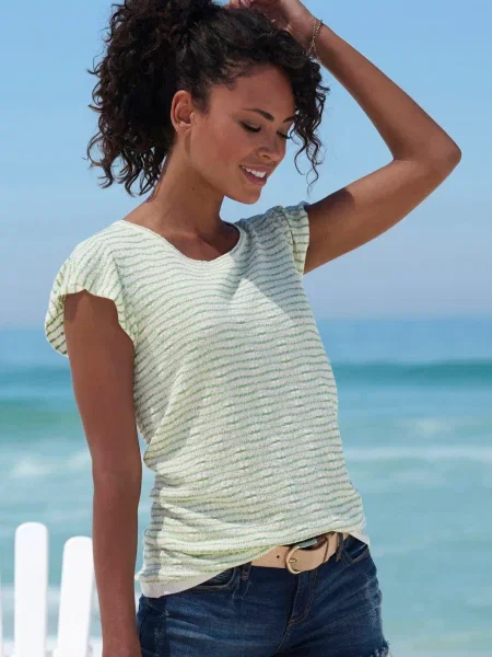 VIVANCE Tricou crem verde
