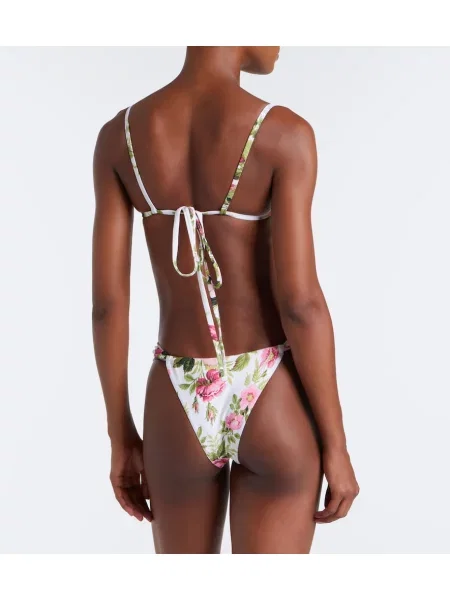 Bikini Montce cu model floral alb