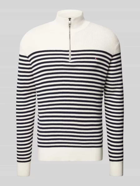Tommy Hilfiger Sweter Typu Troyer Racking weiss niebieski