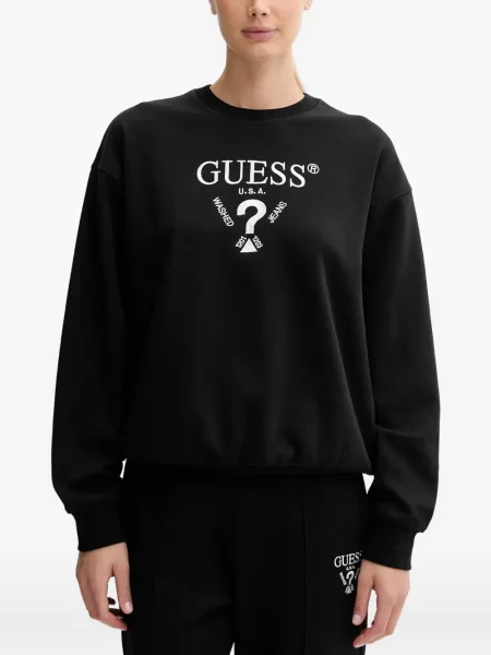Hímzett melegítő felső Guess fekete