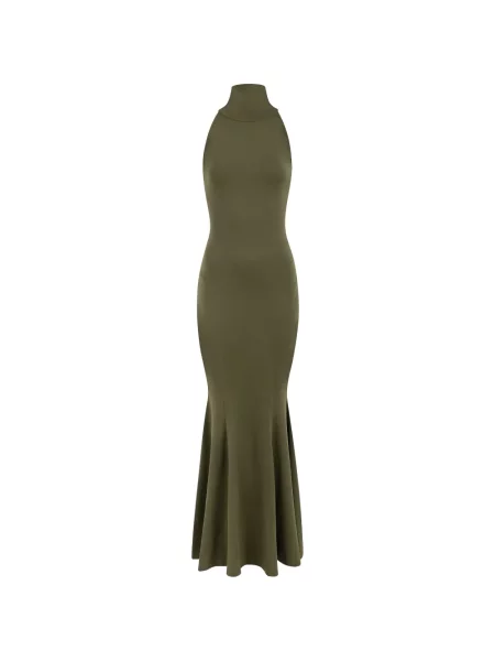 Rochie Cayet cu gât halter verde