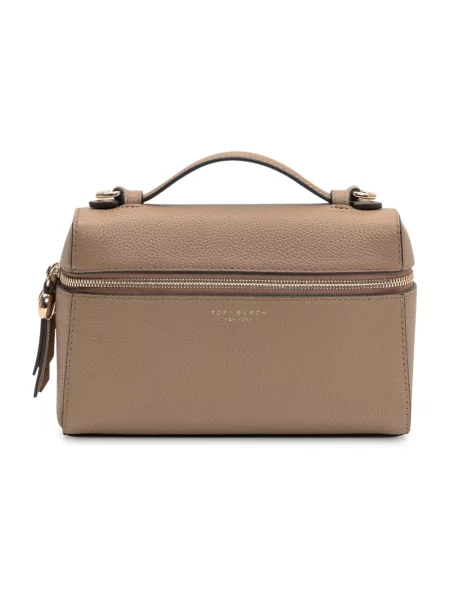 Torebka crossbody Tory Burch skórzana biznesowa brązowa