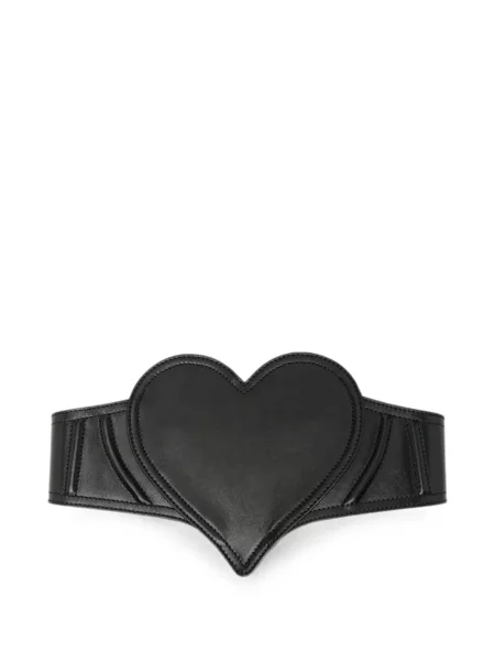 Cu centură curea Vivienne Westwood din piele cu motiv cu inimi negru