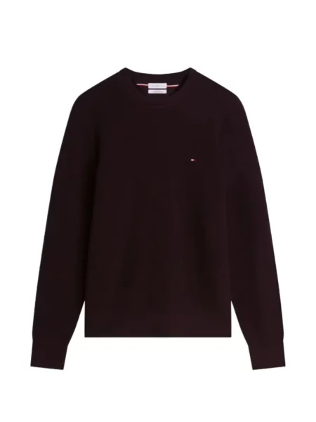 Пуловер Tommy Hilfiger с автограф кафяво