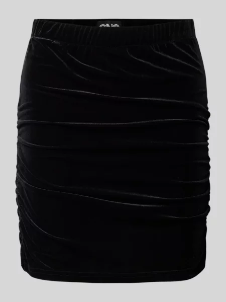 REVIEW x GNO — Spódnica mini z marszczeniami czarna